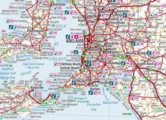 Hema South Australia State Map close up