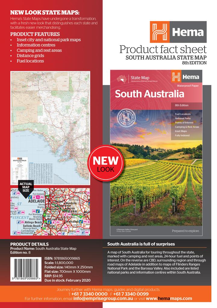 Load image into Gallery viewer, Hema South Australia State Map Back page
