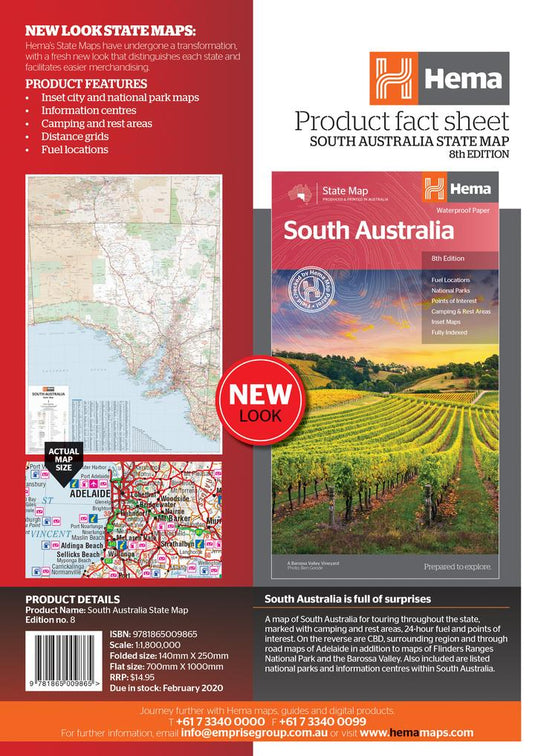 Hema South Australia State Map Back page