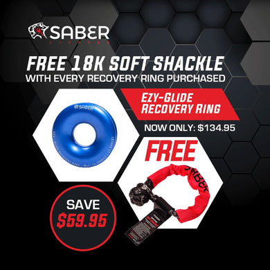Saber Offroad Ezy-Glide Recovery Ring Free 18K Soft Shackle
