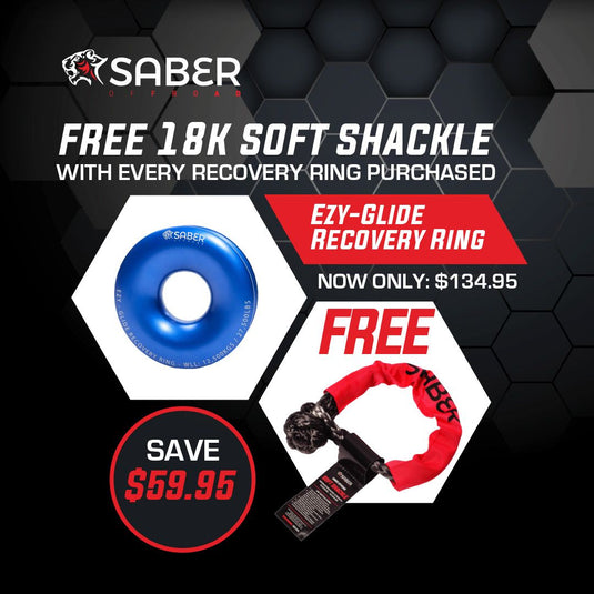 Saber Offroad Ezy-Glide Recovery Ring Free 18K Soft Shackle