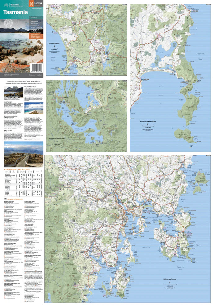 Load image into Gallery viewer, Hema Tasmania State Map side
