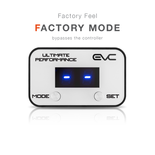 Control panel with 'Factory Mode' feature on a white background