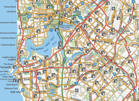 Hema Western Australia State Map close up