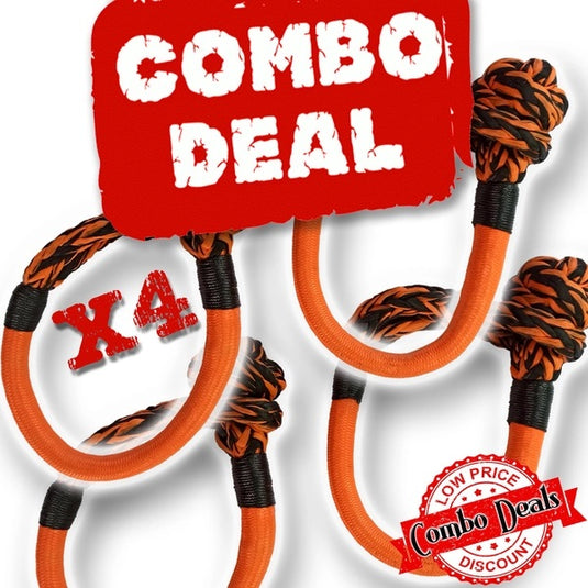 Carbon Offroad Monkey Fist 13000kg Dyneema Soft Shackle Combo Deal x 4