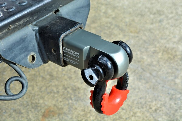 Load image into Gallery viewer, Carbon Offroad MegaPro 5000kg 50mm tow bar mounted soft shackle compatible recovery hitch
