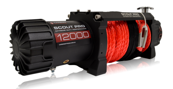 Load image into Gallery viewer, Carbon Scout Pro 12.0 Extreme Duty 12000lb Fast Electric Winch
