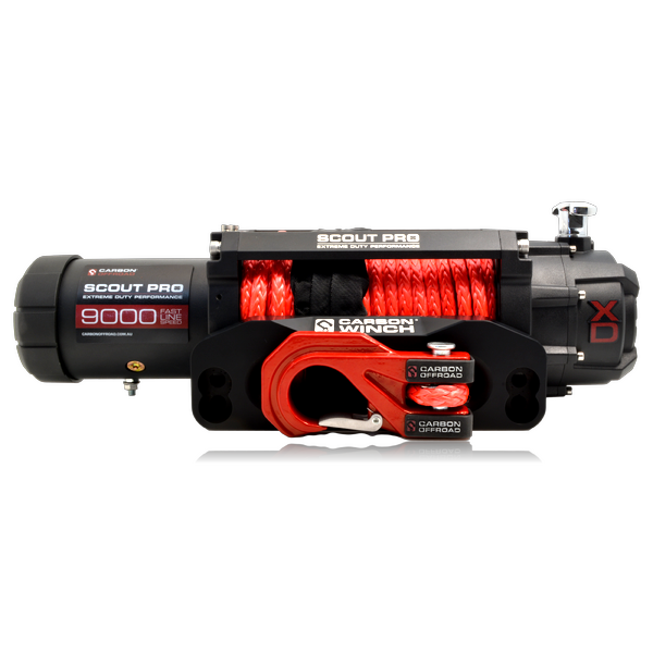 Load image into Gallery viewer, Carbon Scout Pro 9.0 Extreme Duty 9000lb Ultra High Speed Electric Winch
