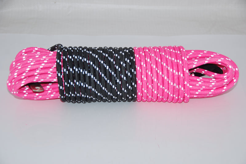 Load image into Gallery viewer, Saber Offroad 8,000KG 10mm SaberPro® Pink Reflective Double Braided Winch Rope 30m – Limited Edition
