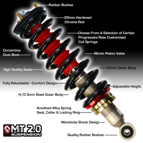 Load image into Gallery viewer, Ford Ranger (PX1) 2011-2015 Carbon MT 2.0 Front Adjustable Struts 2-3 Inch
