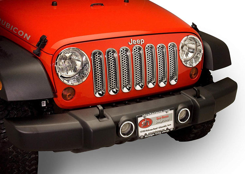 Load image into Gallery viewer, Jeep Wrangler JK 2007-2018 Chrome Headlamp Overlay Rings (Pair)
