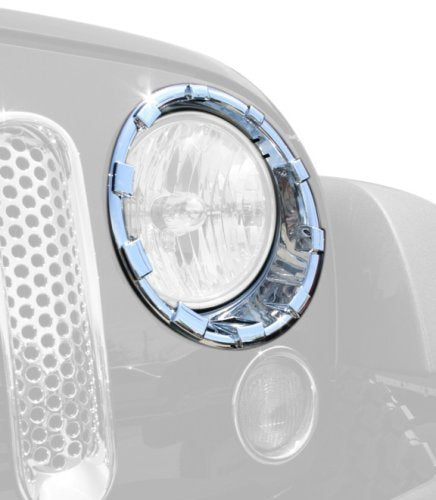 Load image into Gallery viewer, Jeep Wrangler JK 2007-2018 Chrome Headlamp Overlay Rings (Pair)
