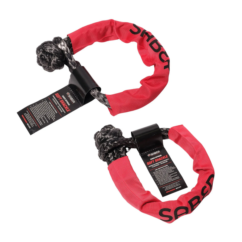 Load image into Gallery viewer, Saber Offroad Twin Kit 18,000kg Soft Shackle with Protective Sheath
