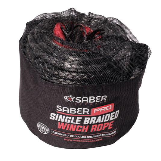 Saber Offroad SaberPro® Single Braided Winch Rope – 9,500KG – 30M