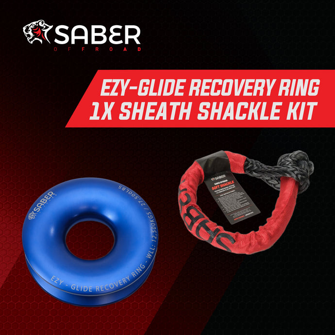 Saber Offroad Ezy-Glide Recovery Ring New + 18K Sheath Soft Shackle Kit