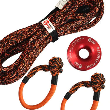 Load image into Gallery viewer, Carbon Offroad 4m 14000kg Bridle Rope, 2 x Soft Shackle, Recovery Ring Combo
