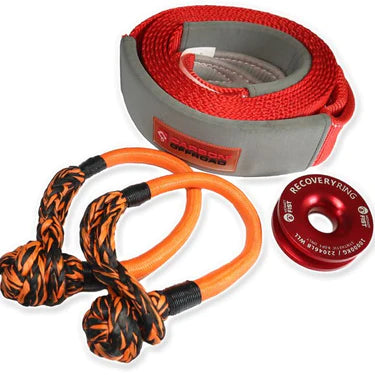 Carbon Offroad 5m 12T Tree Trunk Protector, 2 x Soft Shackles, Recovery Ring Combo