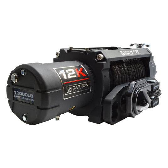 Carbon 12K 12000lb Electric Winch With Black Rope VER. 3